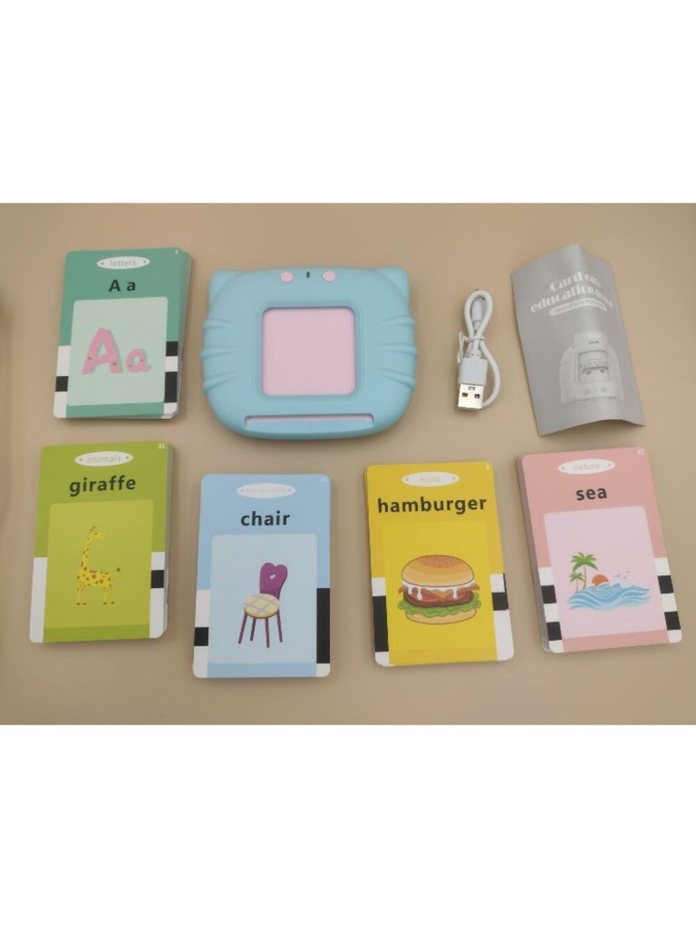 Aullsay Toddler Speech Learning Toy Flash Cards Talking Early Education ABCs